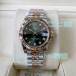 Swiss Copy A+ Rolex Datejust Olive Green Dial 31mm Rose Gold Two-tone Bracelet 